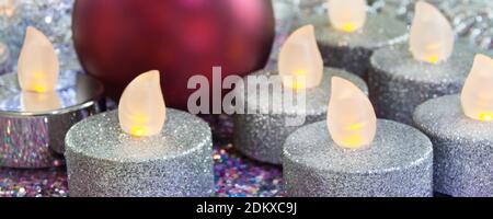 LED candles set close up Stock Photo