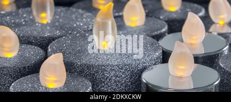 LED candles set close up Stock Photo