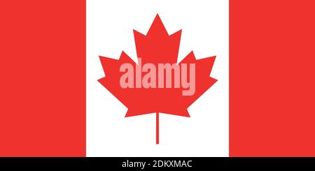 National flag of Canada with maple leaf. Flag. Canada Day. State standard. A constitutional monarchy. Confidentiality. Political elections. Patriotism Stock Vector