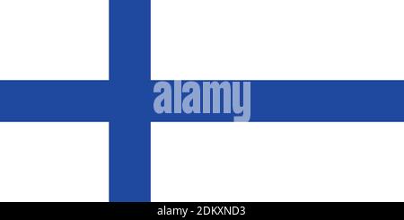 National flag of the Republic of Finland vector image. Stock Vector