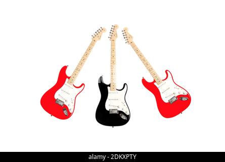 Strat - Fender Stratocaster electric guitars Stock Photo