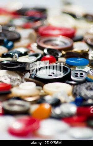 A lot of Colorful Sewing buttons. Bright background Stock Photo - Alamy