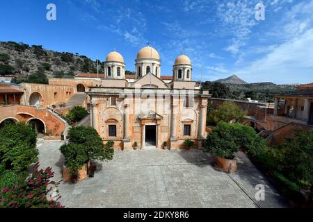 Greece, Crete Island, monastery of Agia Triada aka Holy Trinity from 17th century Stock Photo