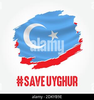 save Uyghur vector Illustration Stock Vector