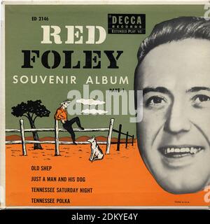 Red Foley Souvenir Album, Part 1 - Vintage Record Cover Stock Photo