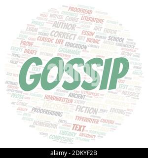 Gossip typography word cloud create with text only Stock Photo