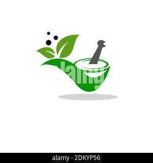 Pharmacy ayurveda medical clinic healthcare logo. Stock Vector