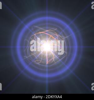 Highly magnetized rotating neutron star, abstract illustration Stock Photo