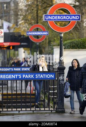 London, England, UK. Regent's Park Underground station entrance on Marylebone Road Stock Photo