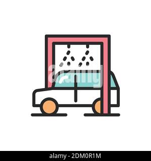 Street disinfection color line icon. Isolated vector element. Stock Vector