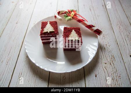 Close up of Red velvet cake Stock Photo