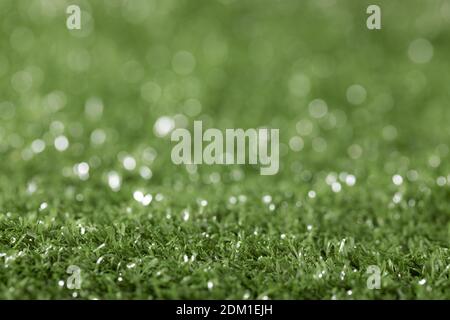 A selective focus shot of artificial turf Stock Photo