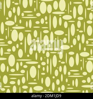 Vector seamless pattern with abstract geometrical figures on green background. Abstract geometrical pattern for textile or wallpaper design. Stock Vector