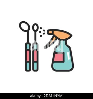 Disinfection instruments color line icon. Isolated vector element. Stock Vector