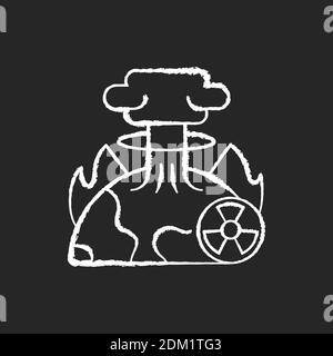 Apocalypse chalk white icon on black background Stock Vector