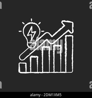 Wasteful energy consumption chalk white icon on black background Stock Vector