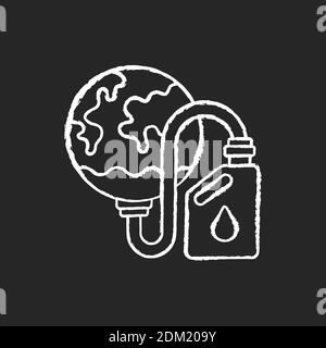 Biological resources depletion chalk white icon on black background Stock Vector