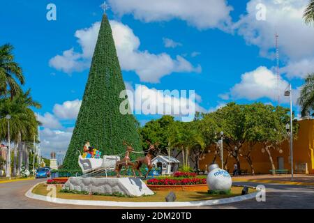 Giant Christmas tree, Merida, Yucatan Mexico Stock Photo