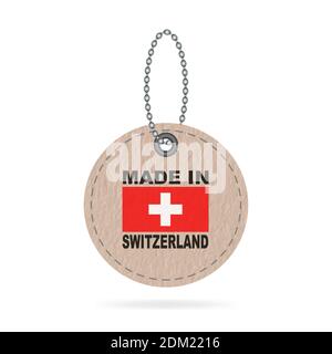 Made in Switzerland tag, paper label, 3d vector illustration Stock Vector