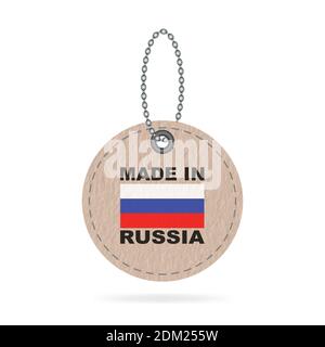 Made in Russia tag, paper label, 3d vector illustration Stock Vector