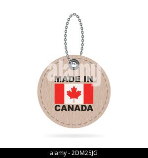 Made in Canada tag, paper label, 3d vector illustration Stock Vector