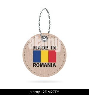 Made in Romania tag, paper label, 3d vector illustration Stock Vector