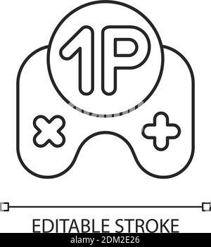 Single player game linear icon Stock Vector