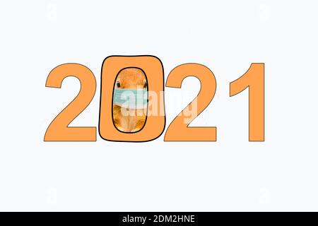 calendar 2021 with squirrel Stock Photo