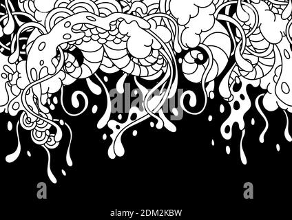 Seamless pattern with slime and tentacles. Stock Vector