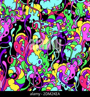 Seamless pattern with slime and tentacles. Stock Vector