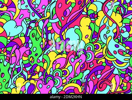 Seamless pattern with slime and tentacles. Stock Vector