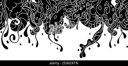 Seamless pattern with slime and tentacles. Stock Vector
