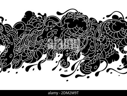 Seamless pattern with slime and tentacles. Stock Vector