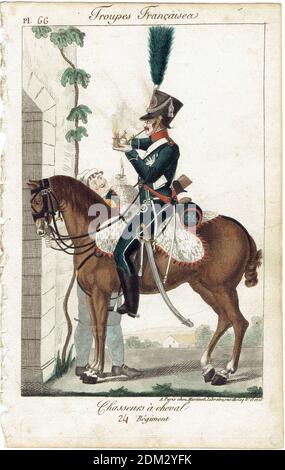 cavalier du 24e régiment de chasseurs à cheval 1er Empire Stock Photo