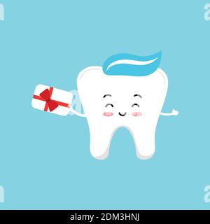 Tooth with gift bonus card. Stock Vector