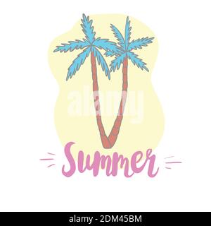Coconut palms. Illustration on white background for design Stock Vector