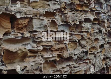 Stone Wall on a Street in Durham Stock Photo