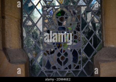 Stained Glass in Durham Cathedral Stock Photo