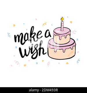 Happy Birthday Hand-drawn card. Vector illustration Stock Vector