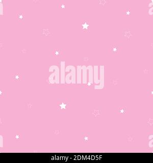 Seamless abstract stars pattern on a pink background Stock Vector