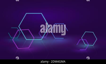 Abstract Neon or LED Background Concept and Design Stock Photo