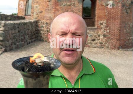 2002-06-22. The first Lithuanian Olympic champion boxer Danas Pozniakas. Stock Photo