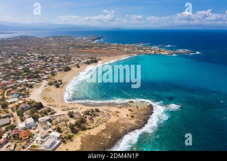 Aerial coastal view of Pachia Ammos Beach, Crete, Greece Stock Photo