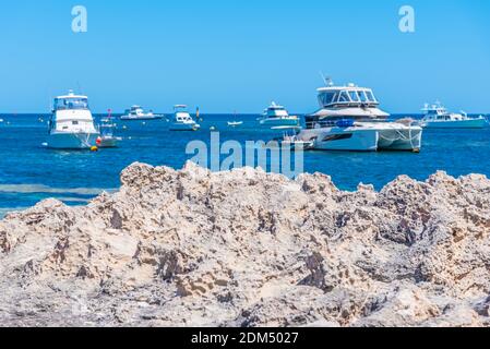 Rocky bay at Rottnest island in Australia Stock Photo