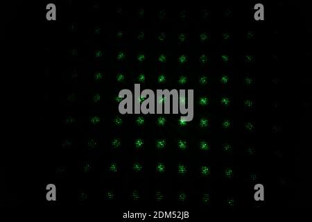 Abstract translucent green points arranged in squares Stock Photo