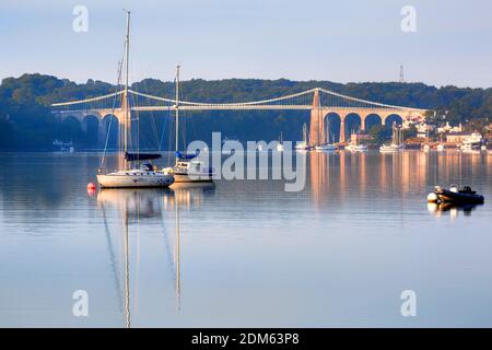 Menai Bridge, Isle of Anglesey, Wales, United Kingdom Stock Photo