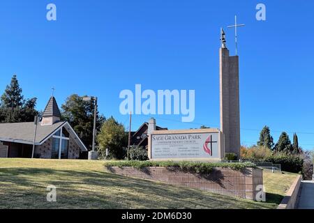 A general view of the Sage Granada Park United Methodist Church, Wednesday, Dec. 16, 2020, in Alhambra, Calif. Stock Photo