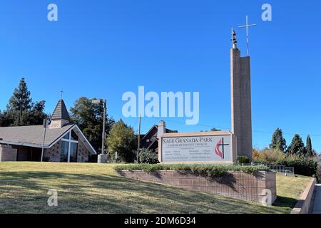 A general view of the Sage Granada Park United Methodist Church, Wednesday, Dec. 16, 2020, in Alhambra, Calif. Stock Photo