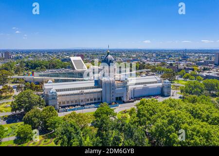 Aerial view of Royal Exhibition Building in Melbourne, Australia Stock Photo