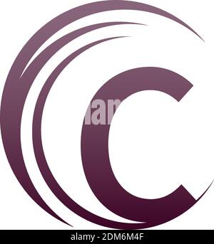 Wave circle letter C logo icon design illustration Stock Vector